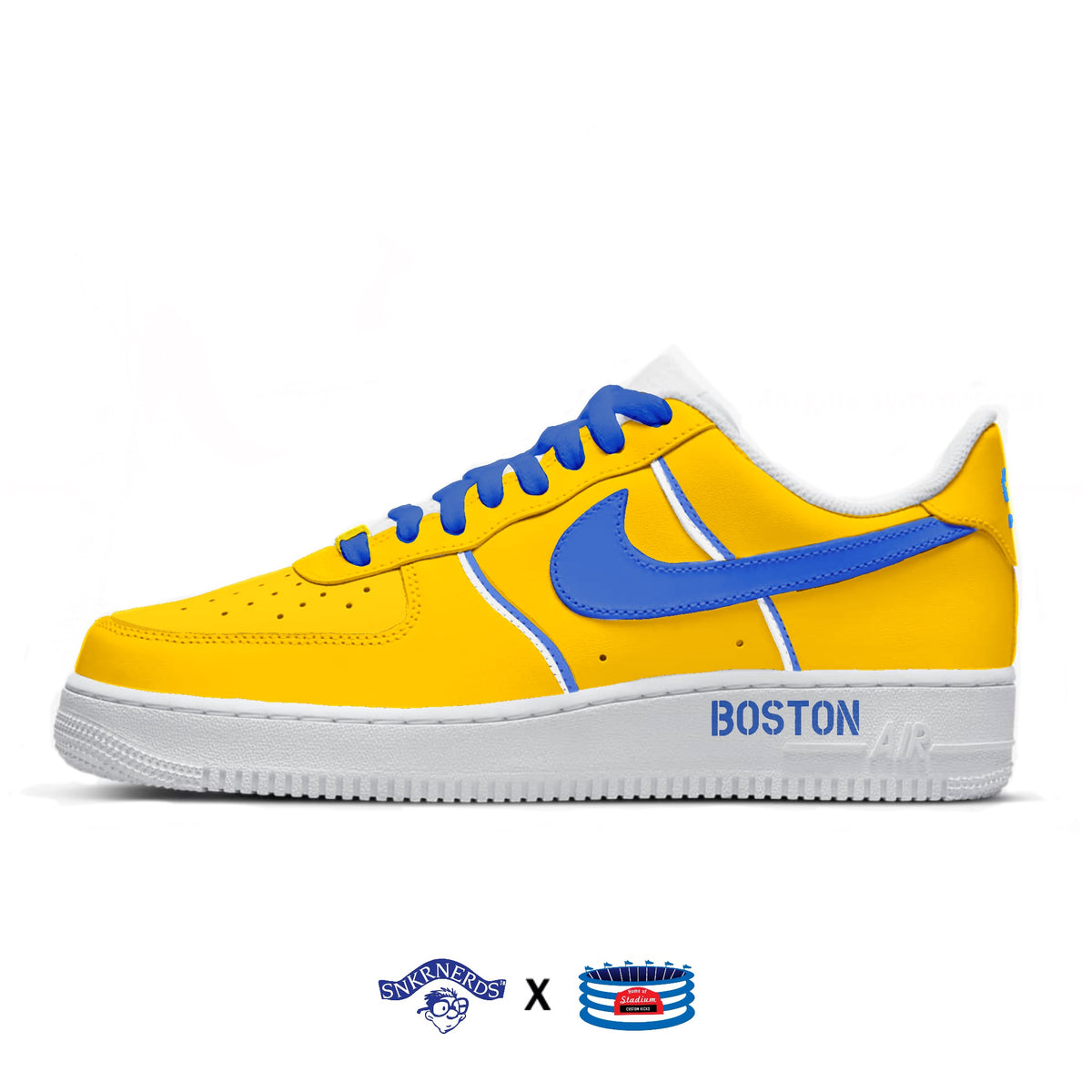 Boston Nike Air Force 1 Low Shoes Stadium Custom Kicks 5619