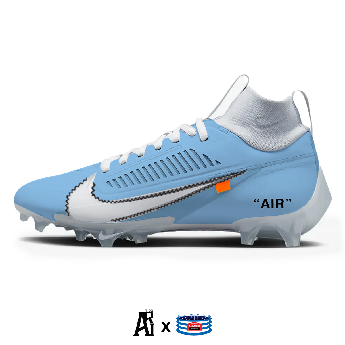 Carolina Blue Force OW Nike Vapor Edge Pro 360 2 Cleats Stadium Custom Kicks