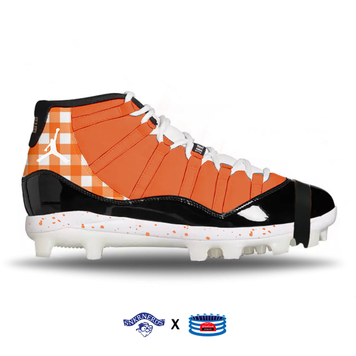 "Orange Lobster" Jordan 11 Retro MCS Cleats Stadium Custom Kicks