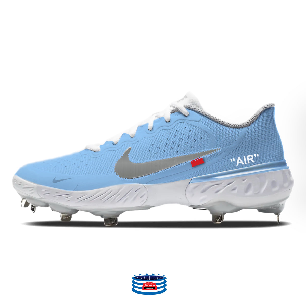 Carolina Force OW Nike Alpha Huarache Elite 3 Low Cleats Stadium Custom Kicks