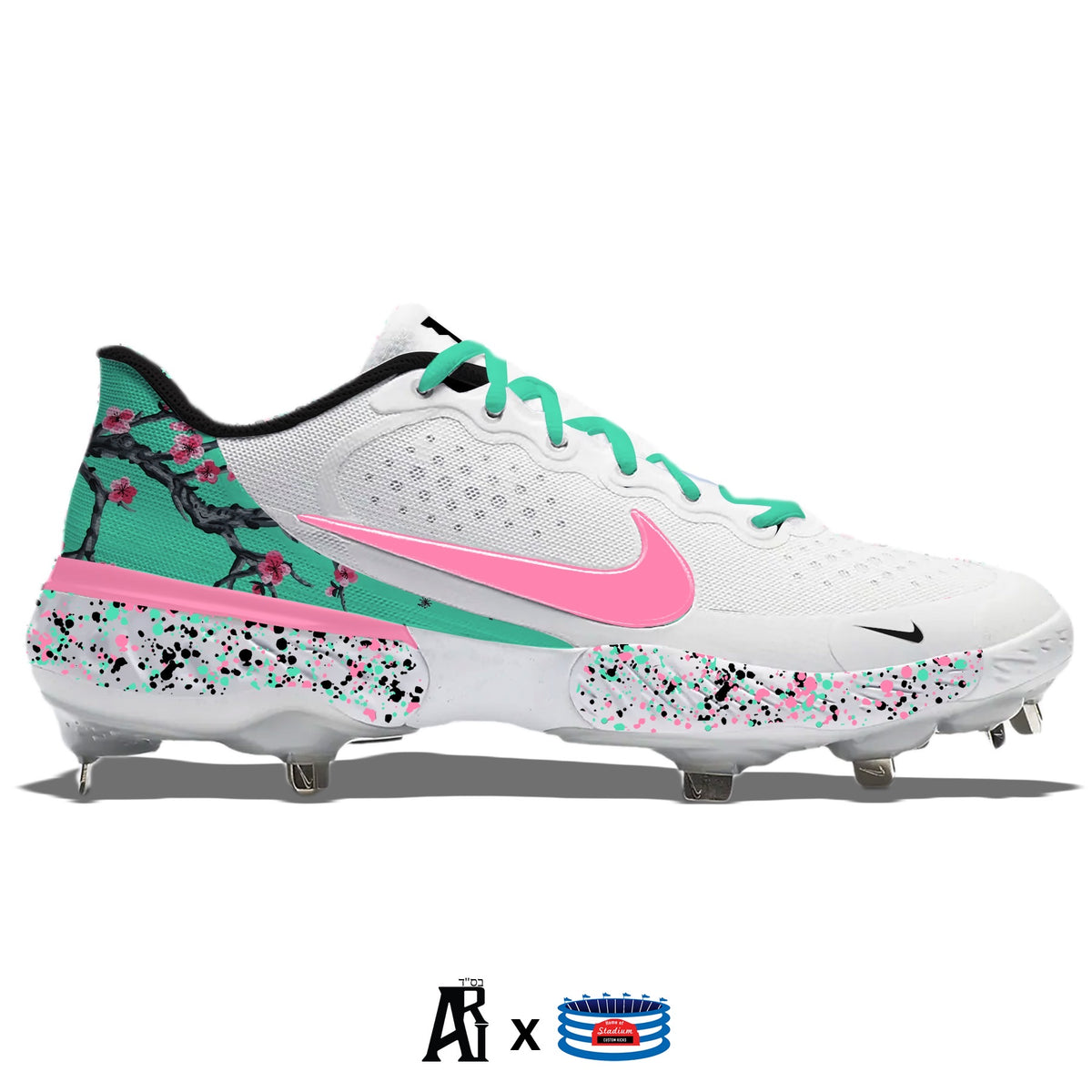 Iced Tea Nike Alpha Huarache Elite 3 Low Cleats Stadium Custom Kicks