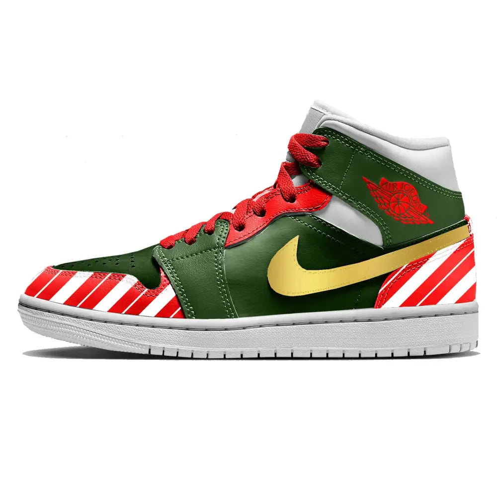 NIKE Air Jordan 1 カスタム商品 First Snowfall - Men's Jordan 1 Mid Custom – PANDAPRANK