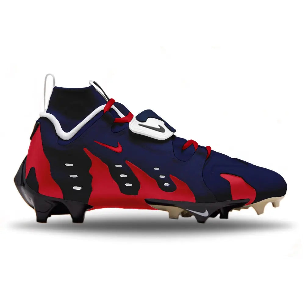 Custom Cleats Navy Blue And Gold Youth Football Cleats