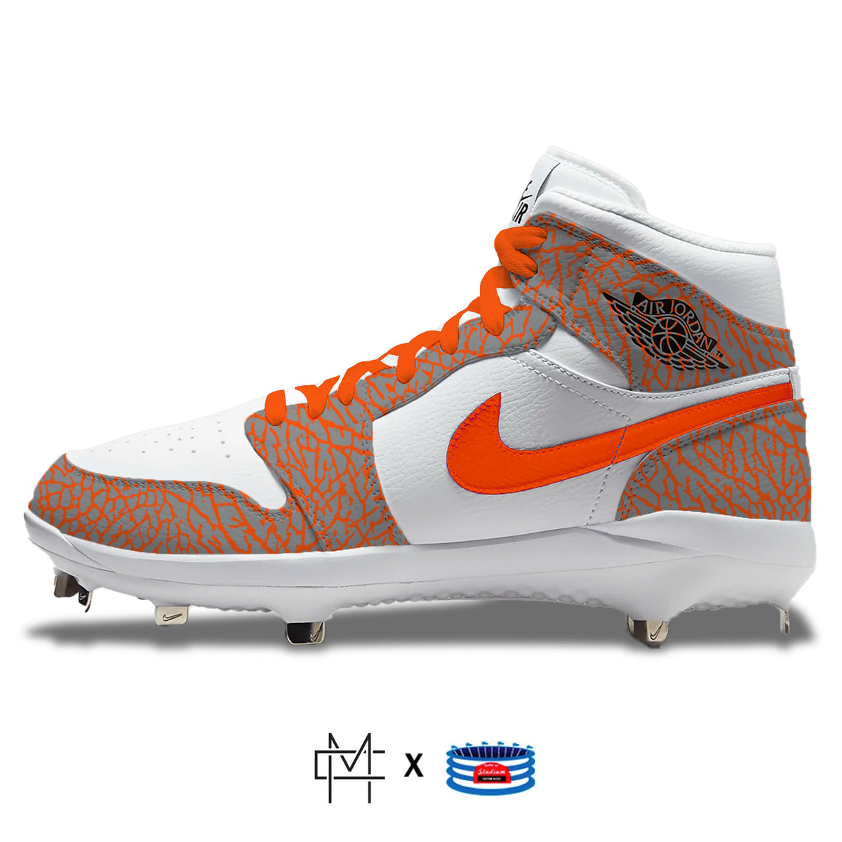 Orange metal hot sale baseball cleats