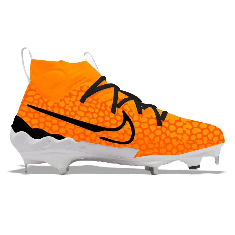 Orange Grinch Nike Alpha Huarache NXT Cleats | Stadium Custom Kicks Orange Grinch Nike Alpha Huarache NXT Cleats | Stadium Custom Kicks