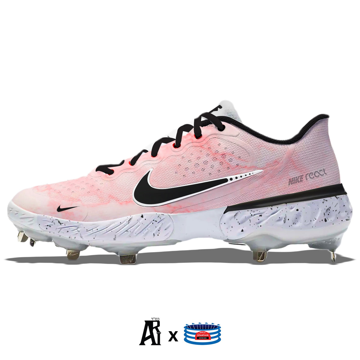 Pink Marble Nike Alpha Huarache Elite 3 Cleats Stadium Custom Kicks