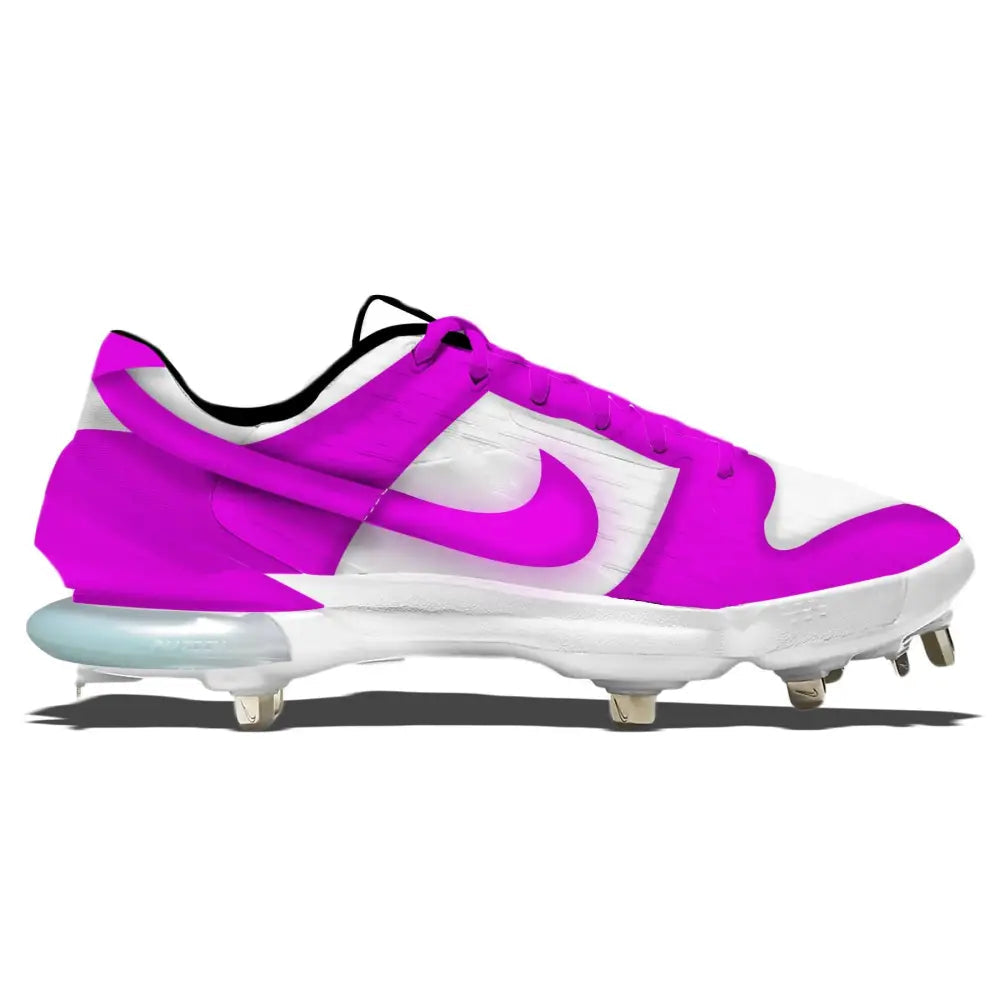Pink & White Dunk Nike Force Zoom Trout 7 Pro | Stadium Custom Kicks
