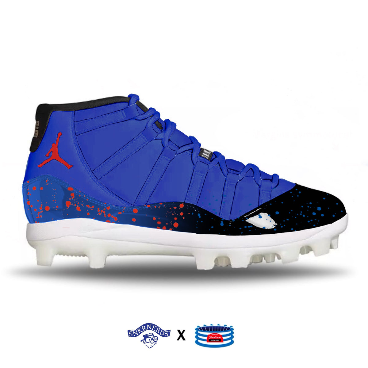 Blue jordan 11 cleats online