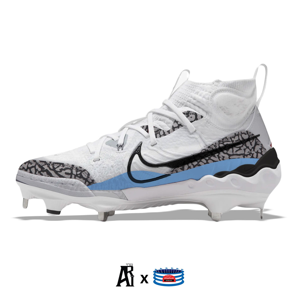 White Cement Nike Alpha Huarache NXT Baseball Cleats – Stadium Custom Kicks