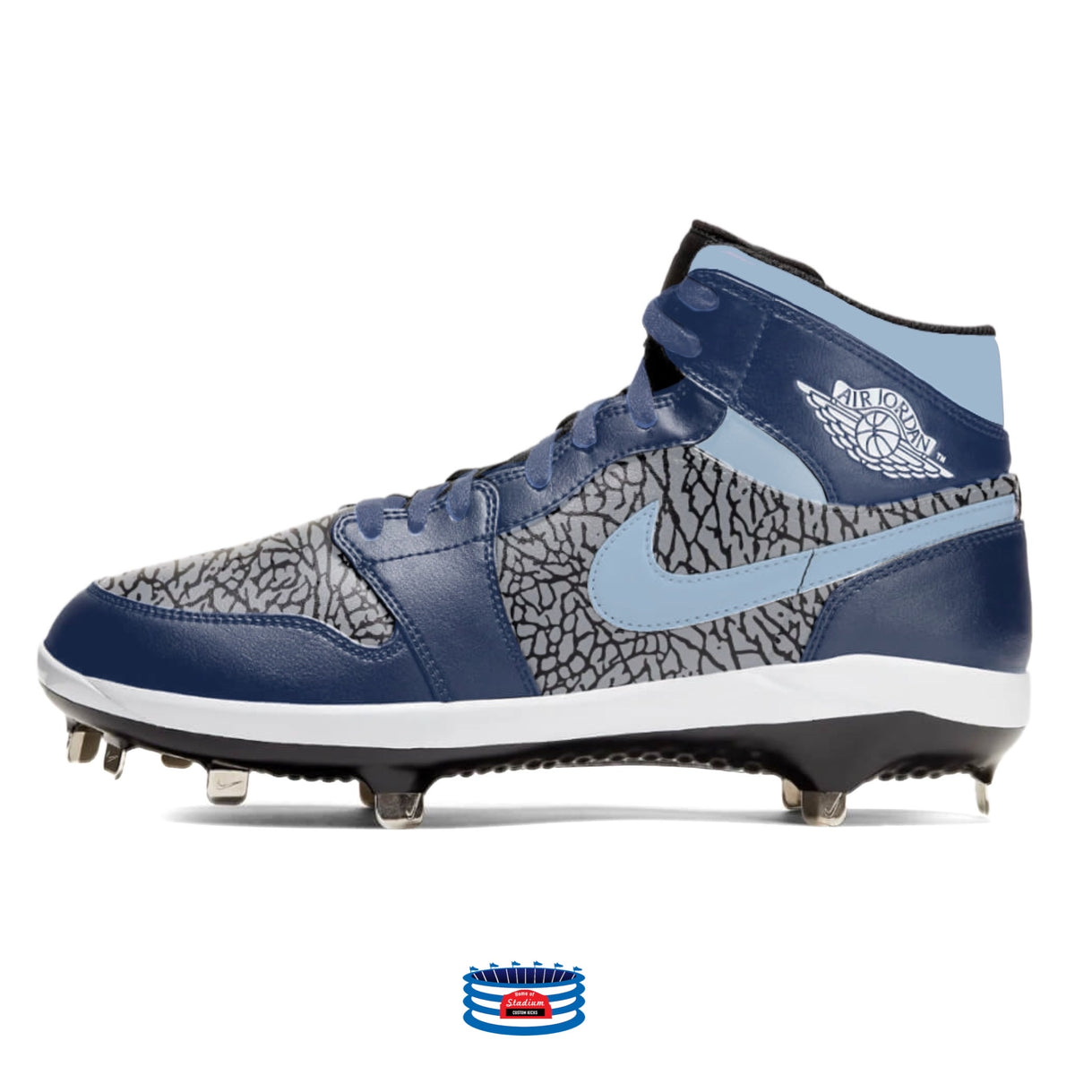 Yellow Toe Jordan 1 Retro Cleats – Stadium Custom Kicks