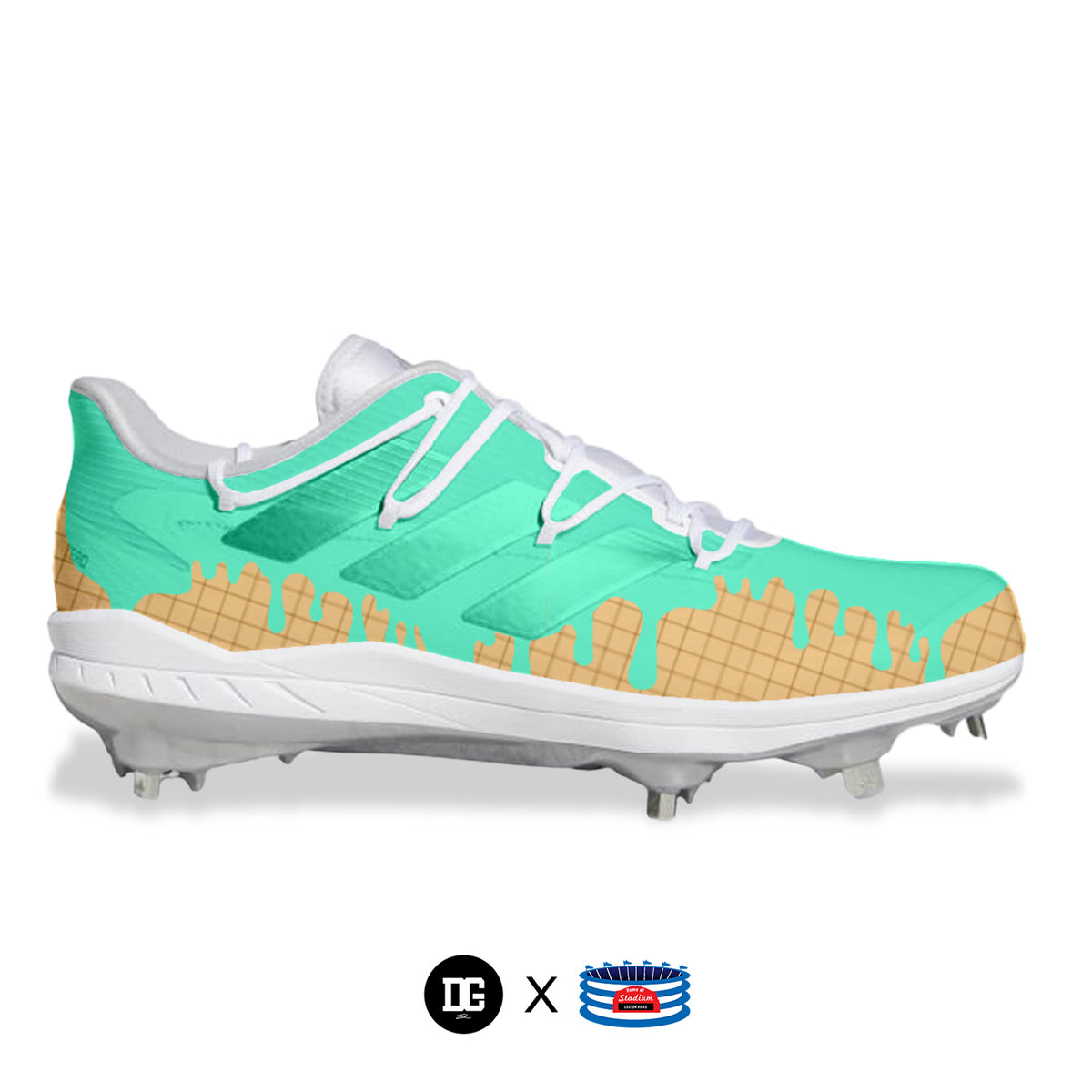 Mint Ice Cream Adidas Adizero Afterburner 8 Cleats Stadium Custom Kicks