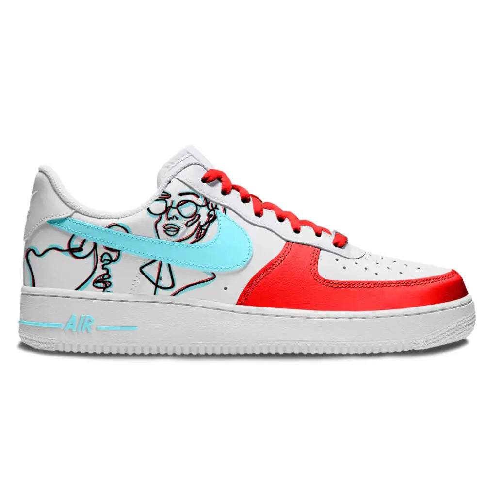 ’3D Line Art’ Nike Air Force 1 Low Shoes - Sneakers