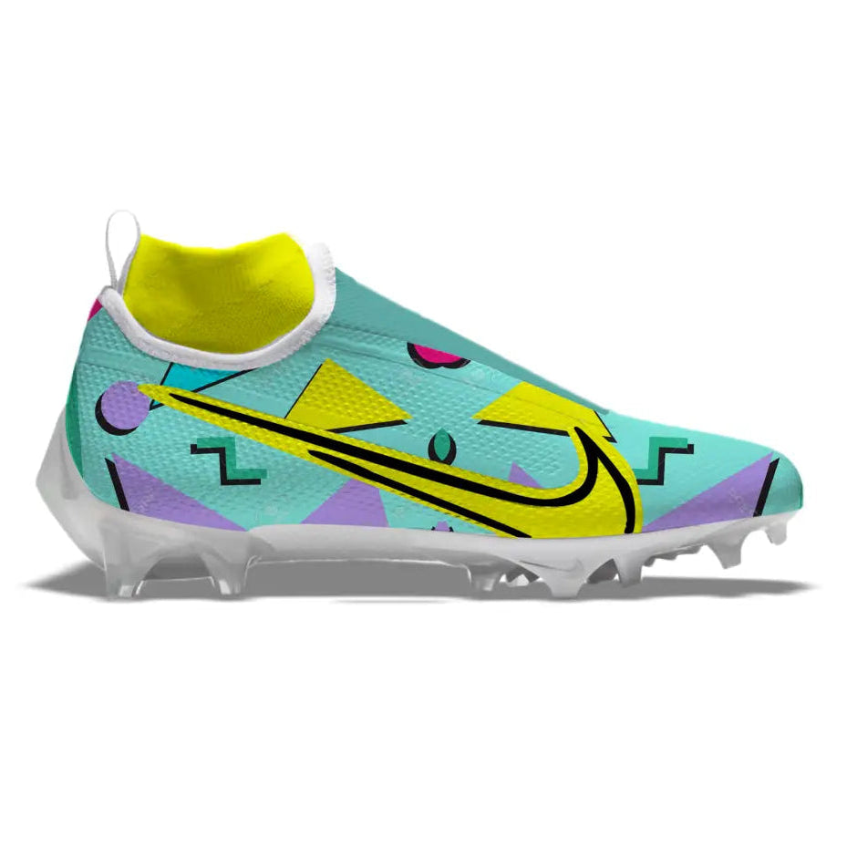 Colorful Nike Vapor Pro 360 football cleat from 90s Retro Teal collection