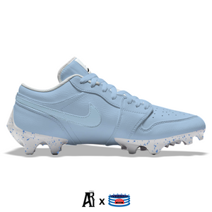 Carolina Color Rush Jordan 1 Vapor Edge Low Cleats 9