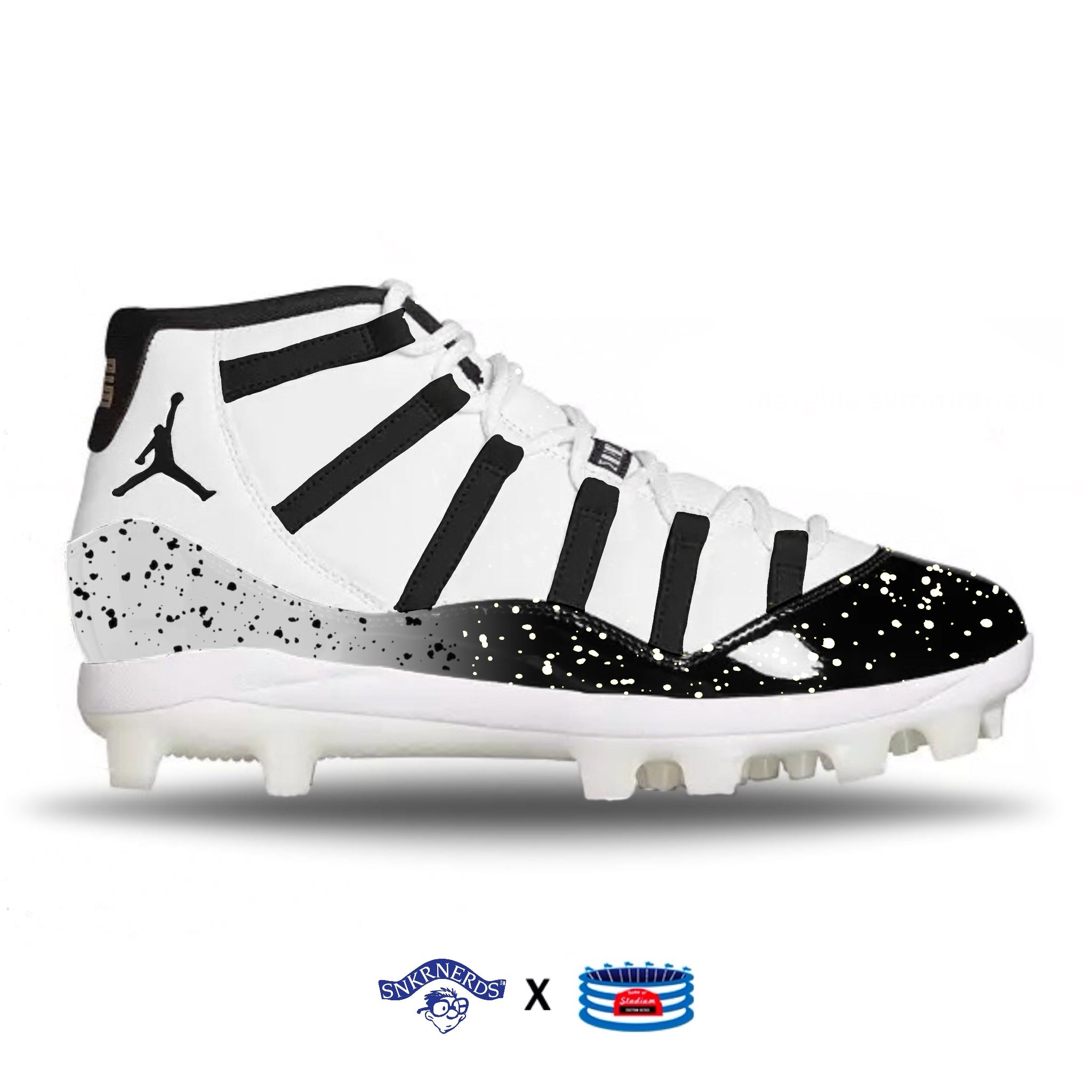 Cookies and Cream Jordan 11 Retro MCS Cleats Stadium Custom Kicks