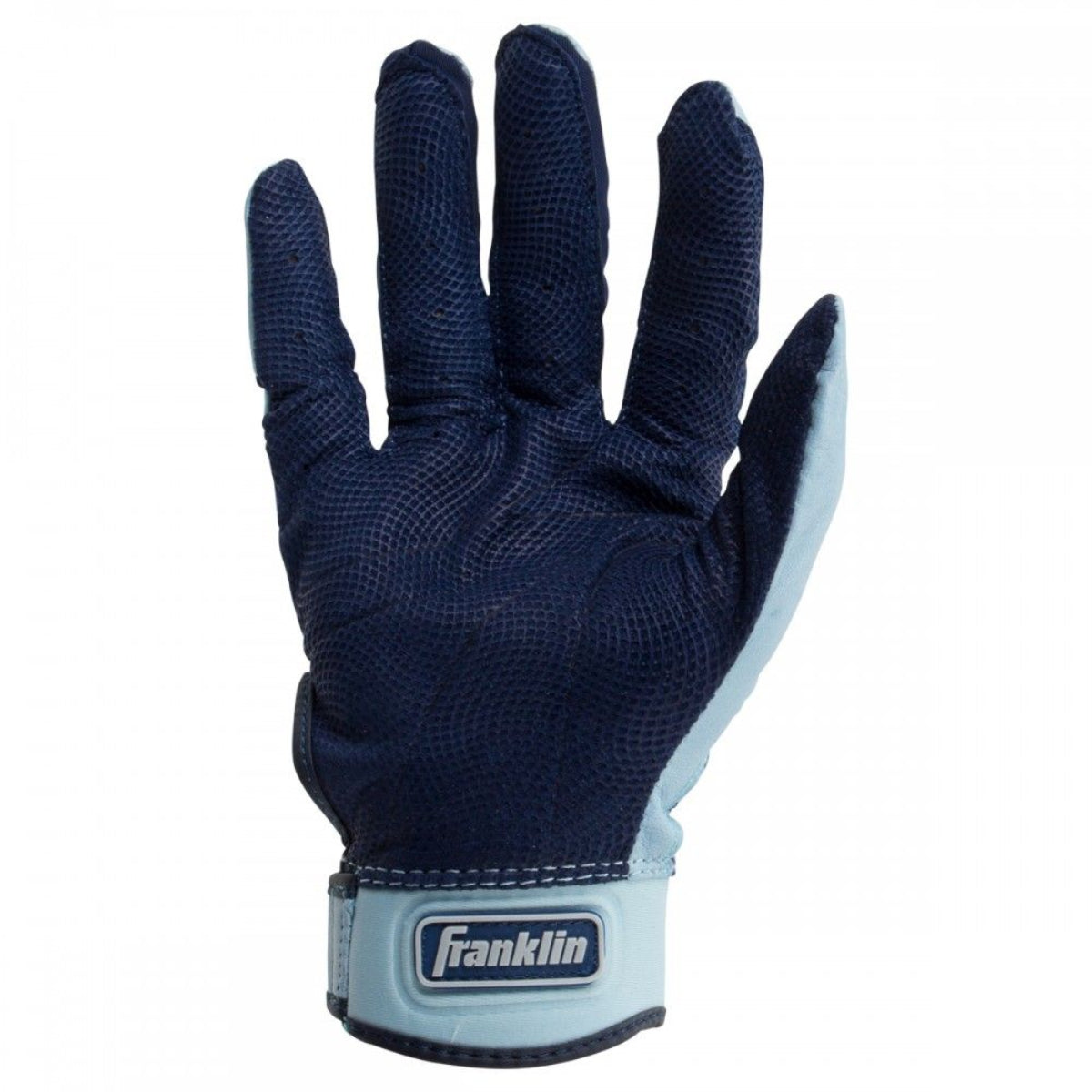 Navy batting glove with Franklin logo on a white background