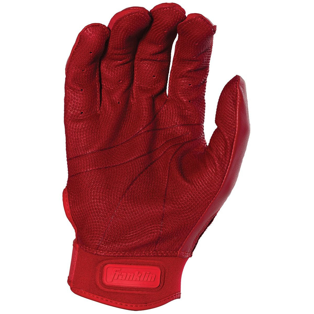 Red glove with a brand logo on a white background