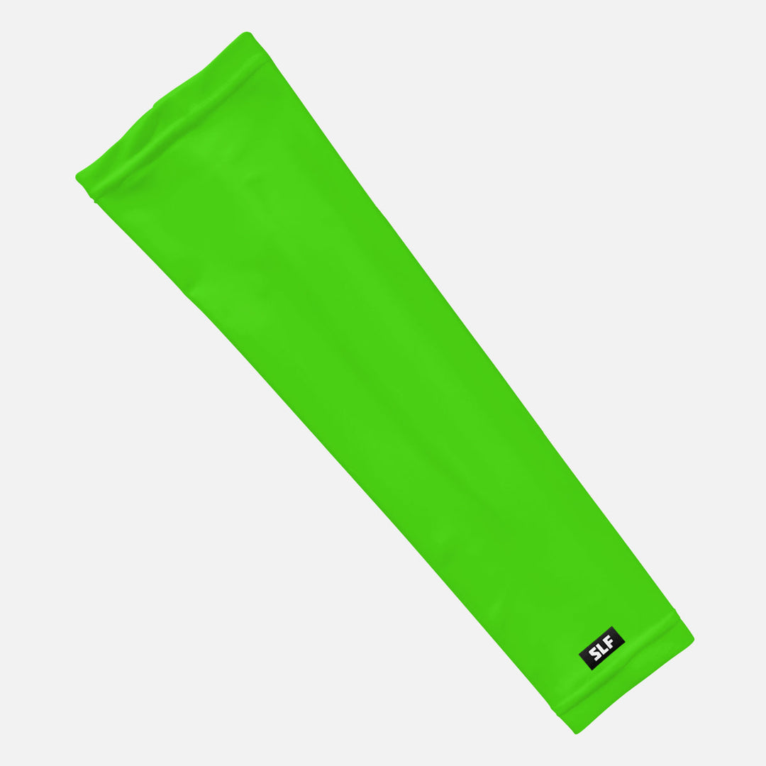 Green arm sleeve with a brand logo on a white background