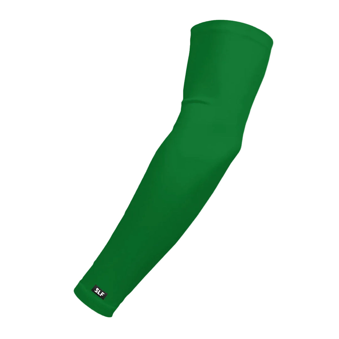 Green arm sleeve on a light gray background