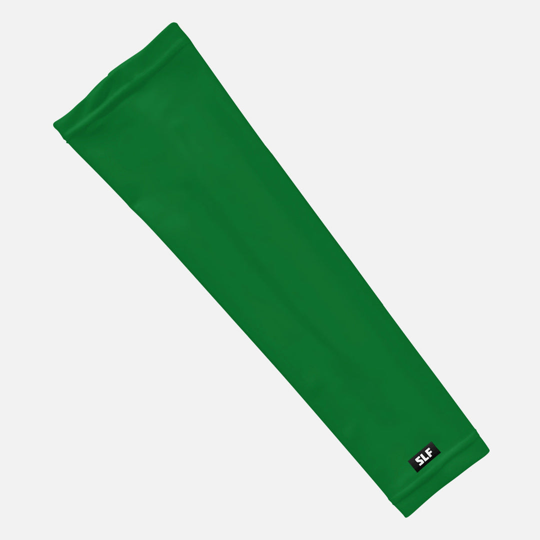 Green arm sleeve with a brand logo on a white background