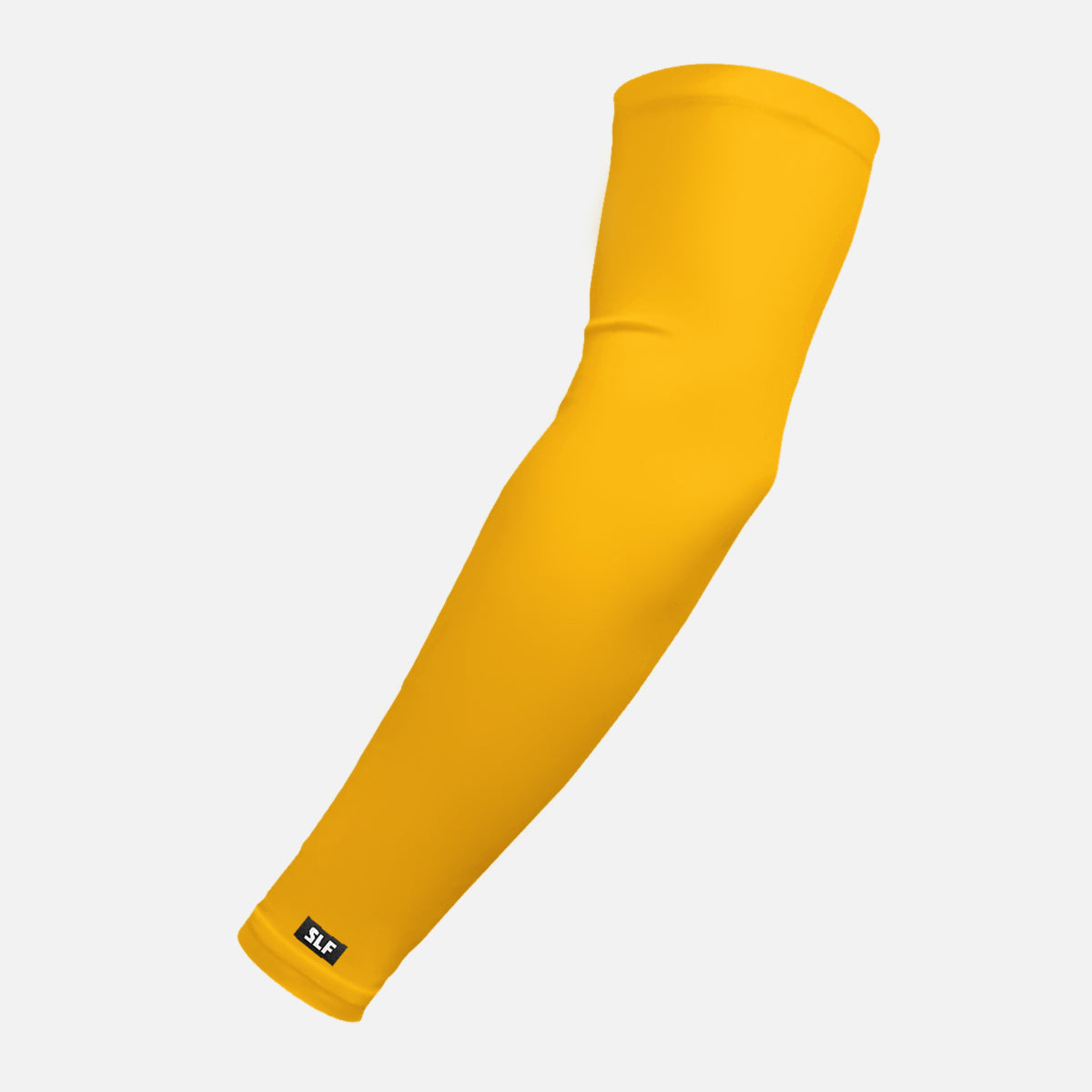 Yellow gold arm sleeve on a light gray background
