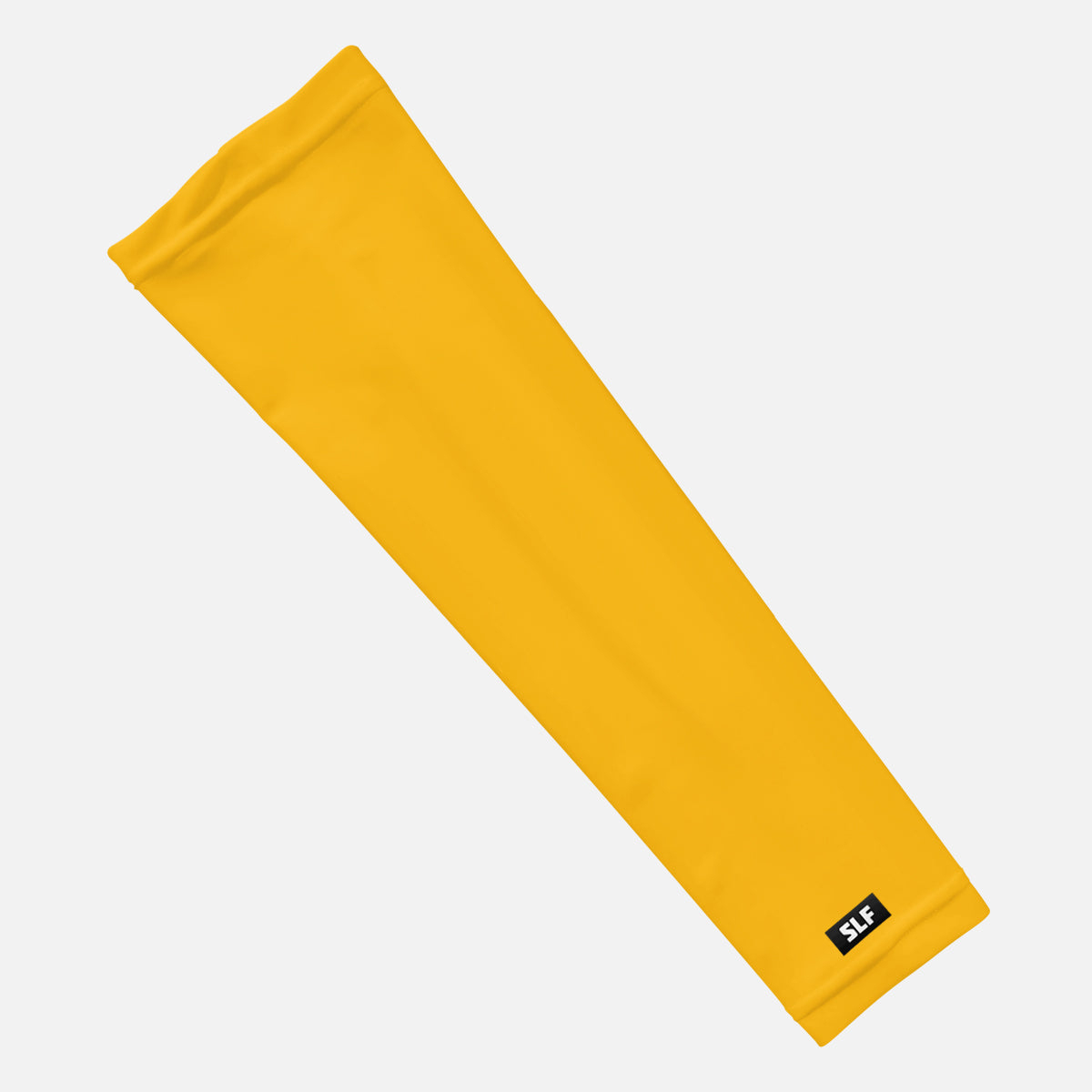 Yellow arm sleeve with a brand logo on a white background