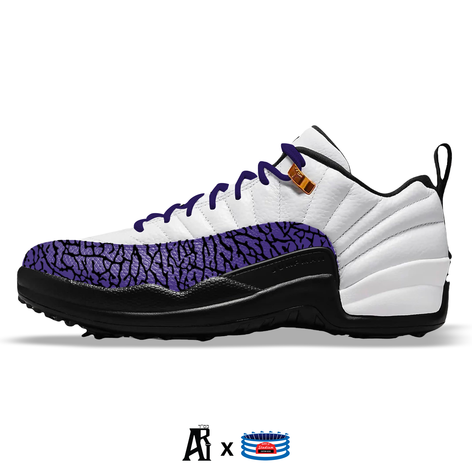 Purple Elephant Jordan 12 Retro Golf Shoes 4