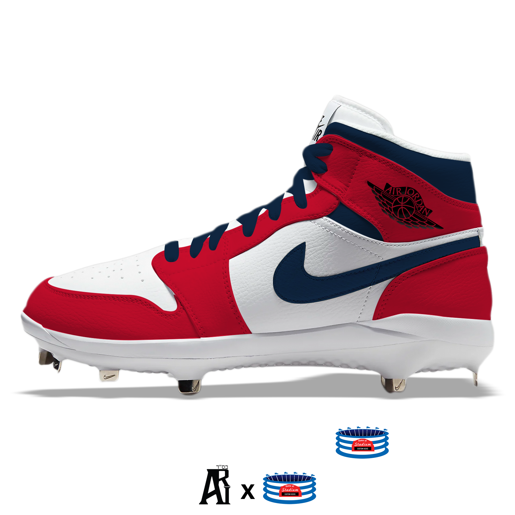 Cleveland Jordan 1 Retro Cleats Metal Mid Top 9