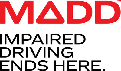 MADD logo with red letters and black text on a white background