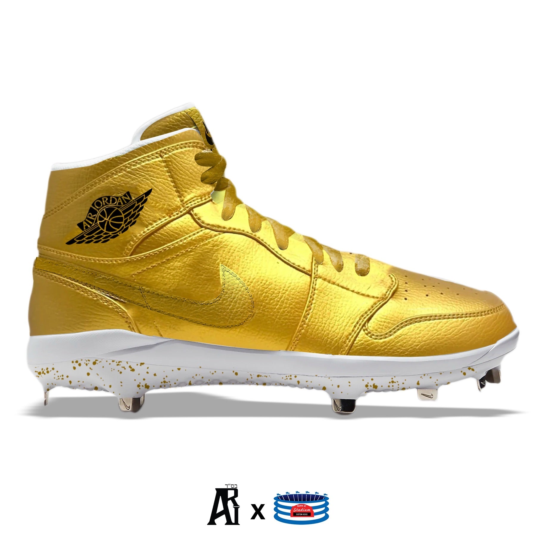 Gold jordan 1 cleats online