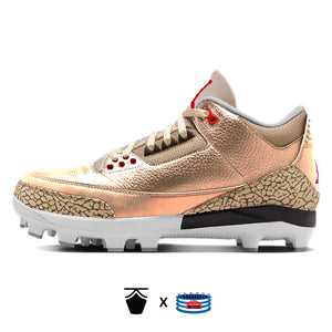 "Metallic Gold" Jordan 3 Retro MCS Cleats