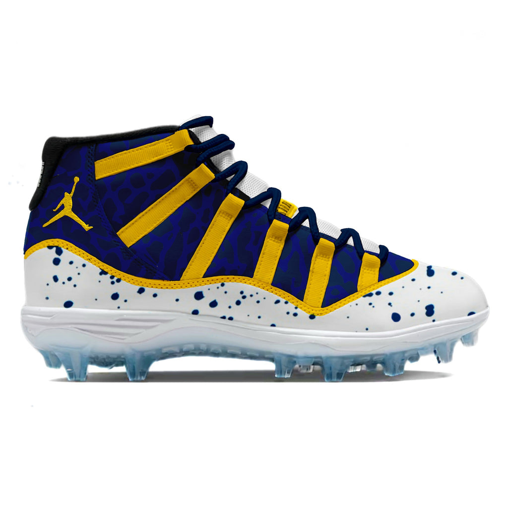 gold jordan 11 cleats