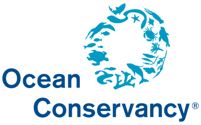 Ocean Conservancy logo with blue circular design featuring marine life on a white background