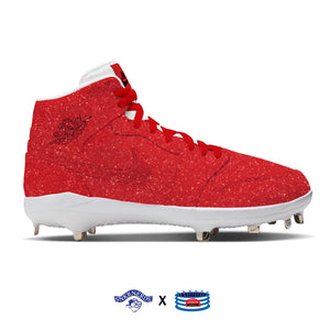 "Red Glitter" Jordan 1 Retro Cleats