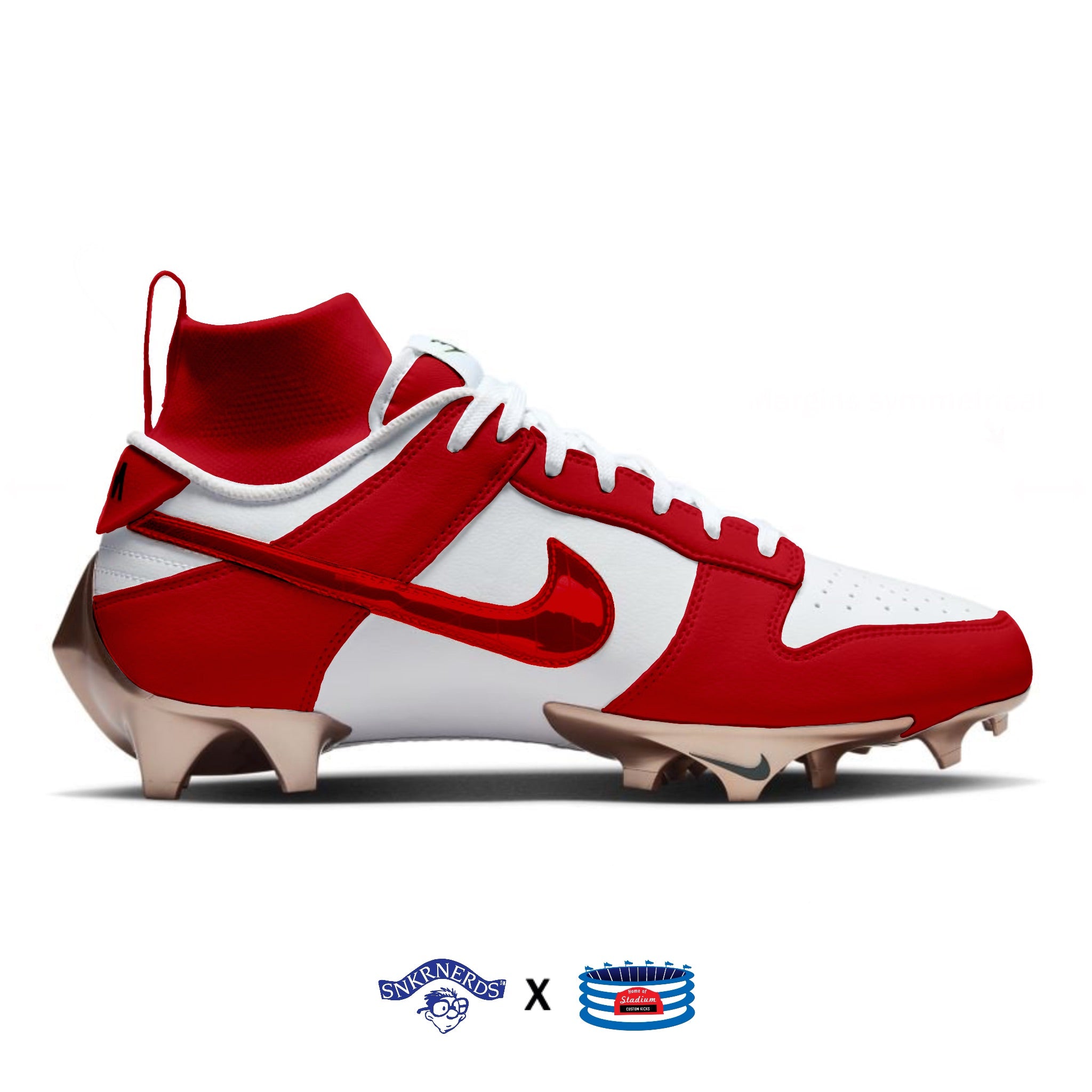 Varsity Red Nike Vapor Edge Dunk Cleats Stadium Custom Kicks