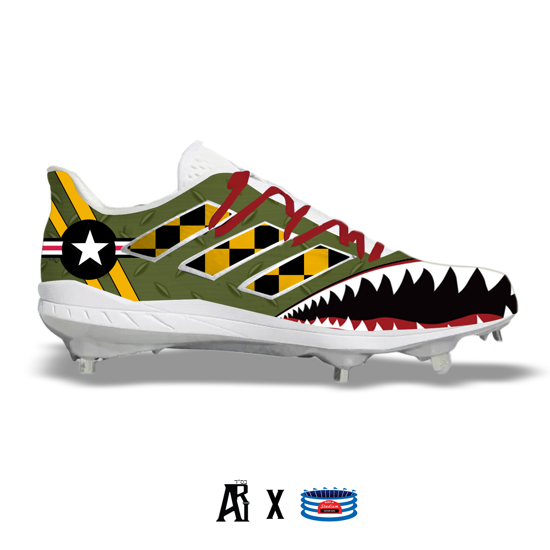 Brand new men’s Adidas size 12 cleats hand-painted custom made factory