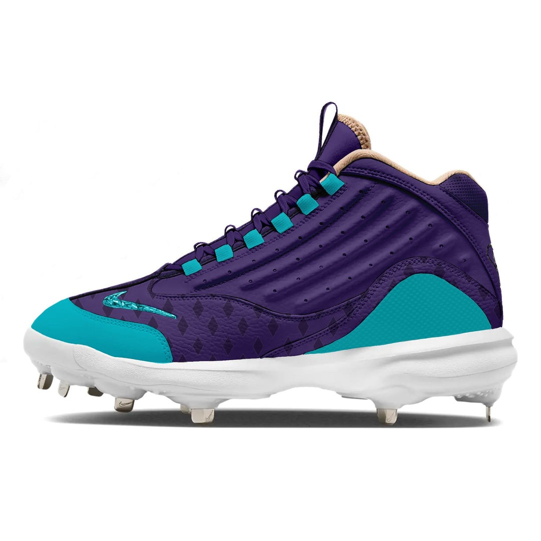 ’Arizona’ Nike Griffey 2 Cleats with purple and teal color way.