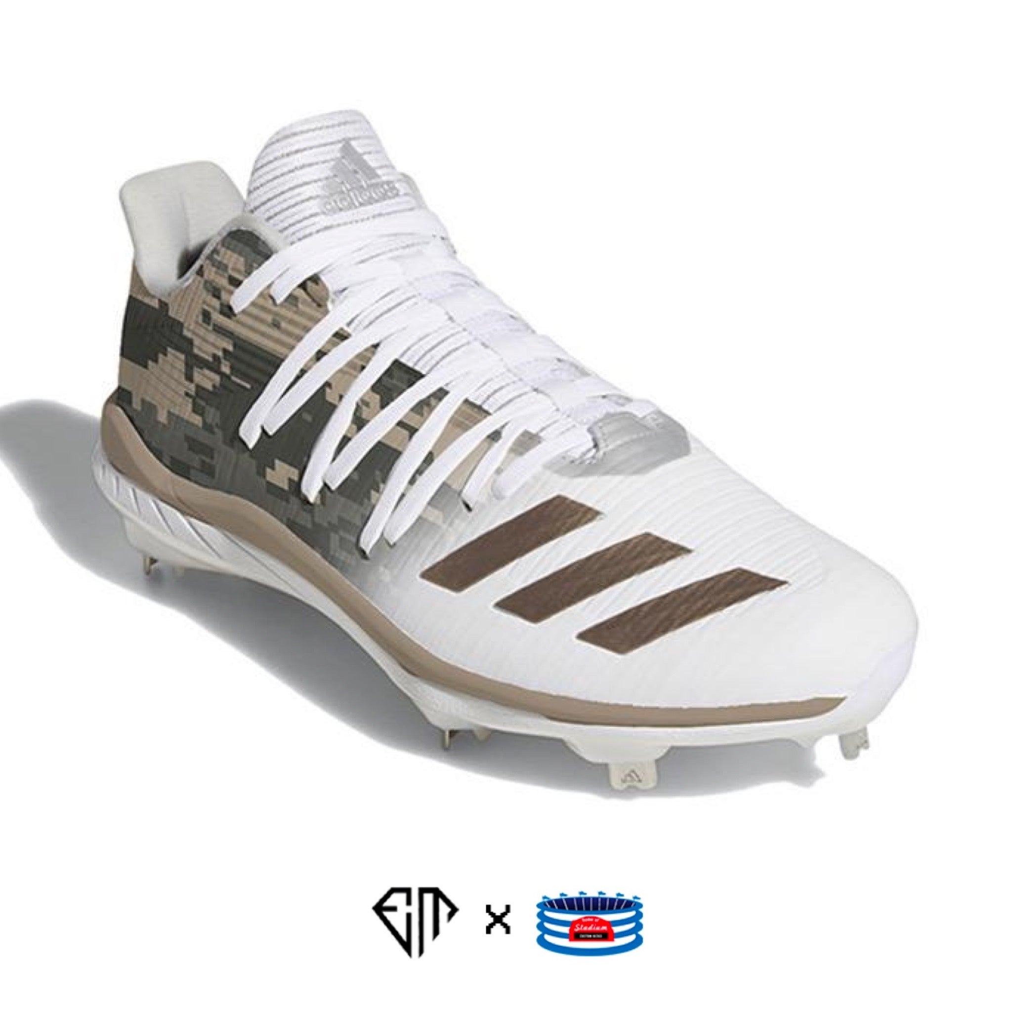 Adidas Army Adizero Afterburner 6 Cleats baseball spike with white and navy design