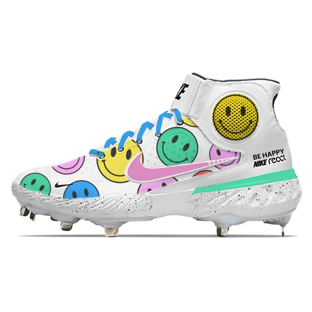 ’Be Happy’ Nike Alpha Huarache Elite 3 Mid Cleats - Cleats