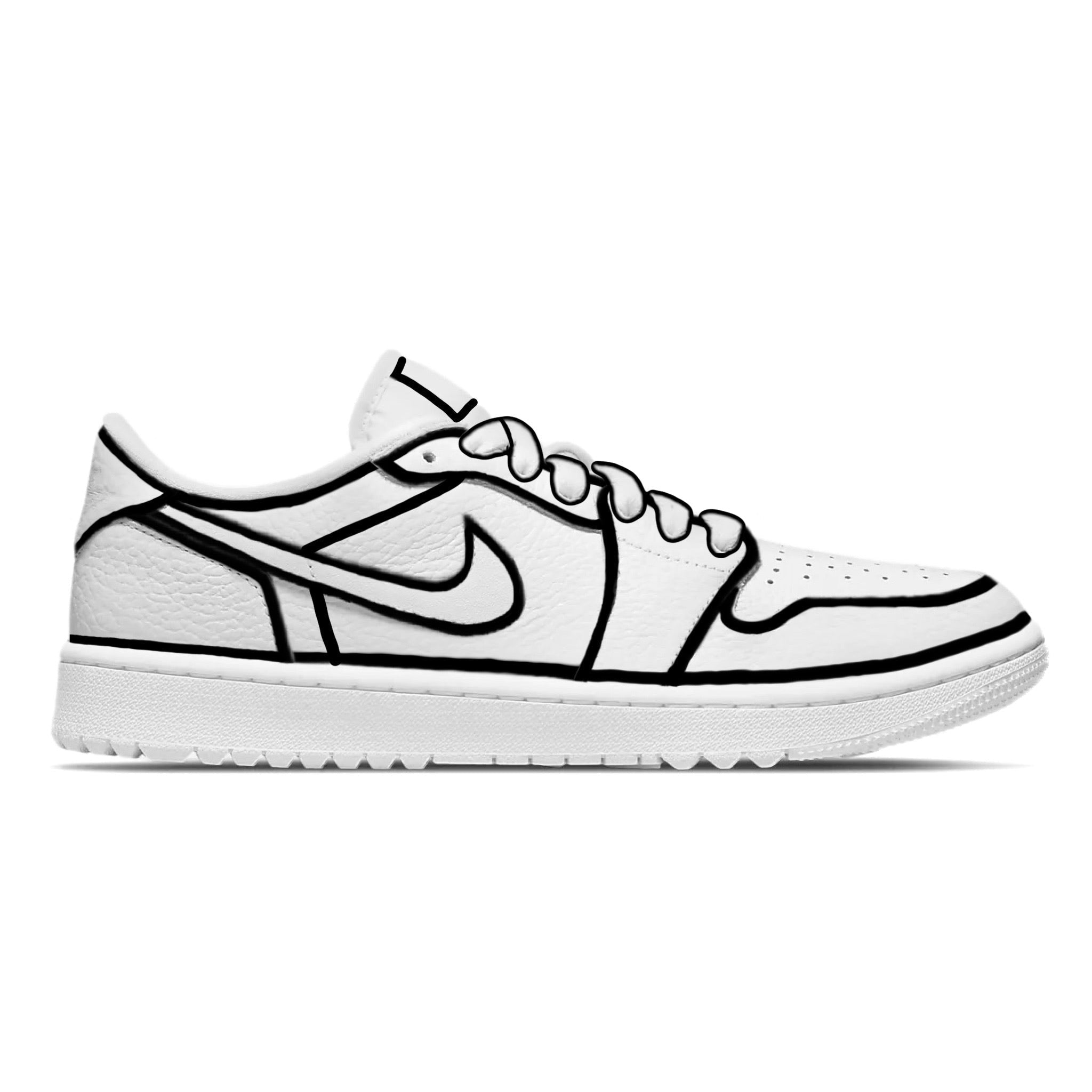 ’Black Lines’ Jordan 1 Golf Shoes - Sneakers