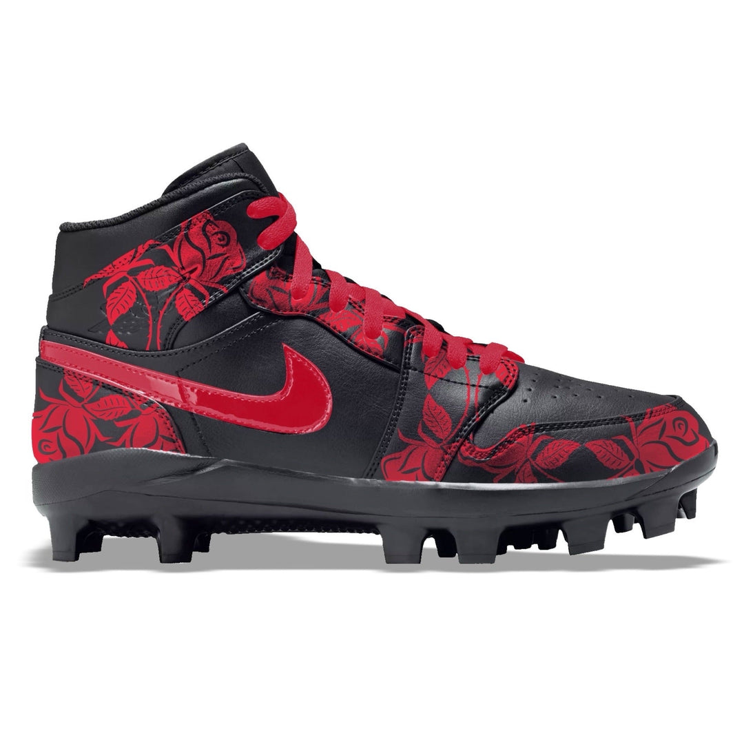 ’Black Rose’ Jordan 1 Retro MCS Cleats - Cleats