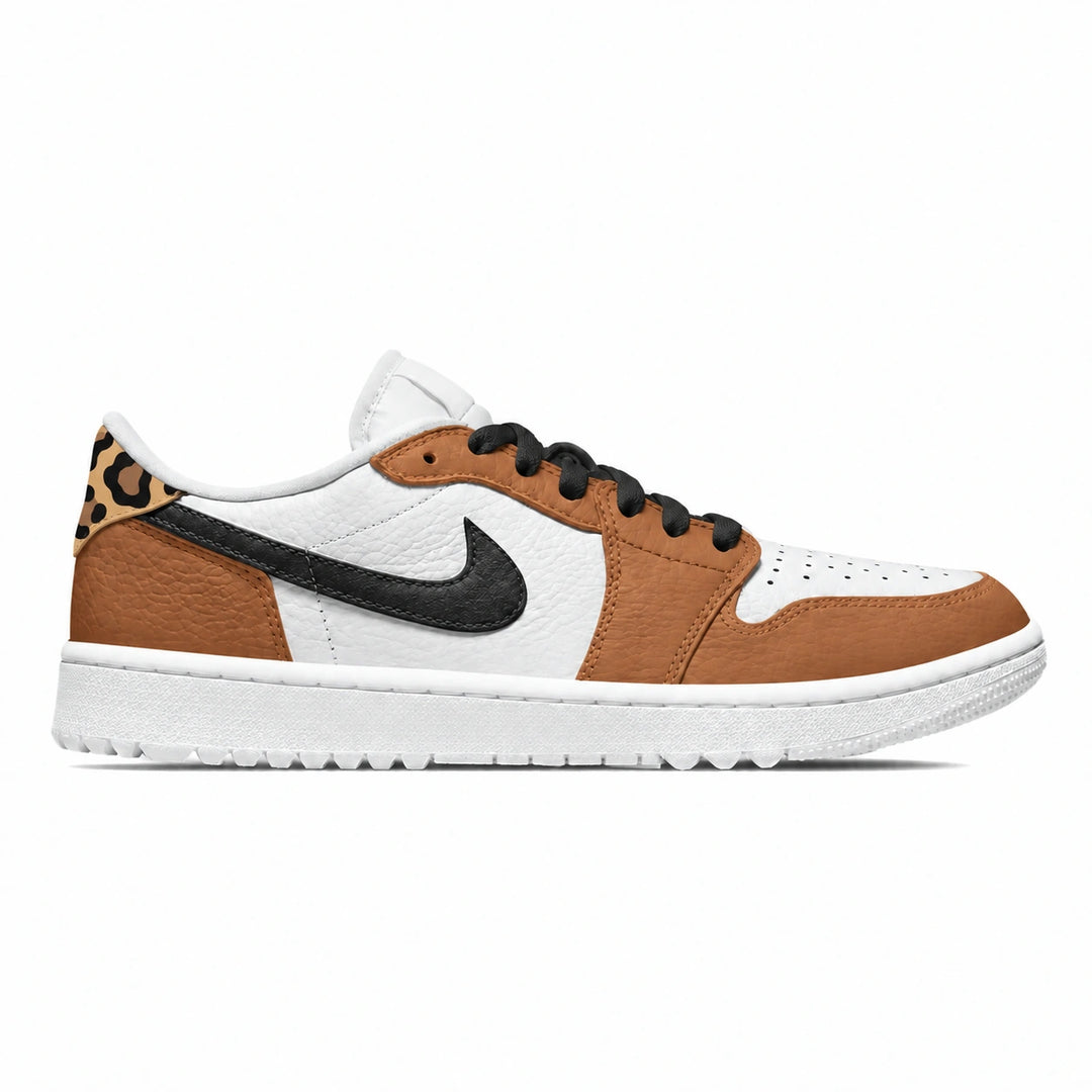 "Caramel Leopard" Jordan 1 Golf Shoes