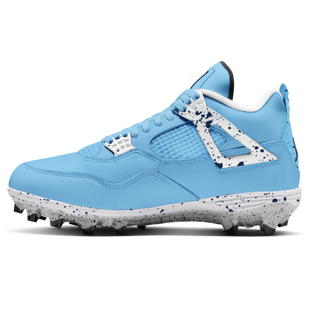 ’Carolina’ Jordan 4 Retro TD Football Cleats - Cleats