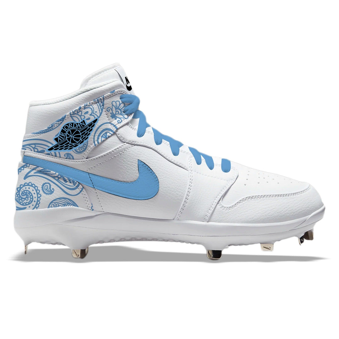 ’Carolina Paisley’ Jordan 1 Retro Cleats - Cleats