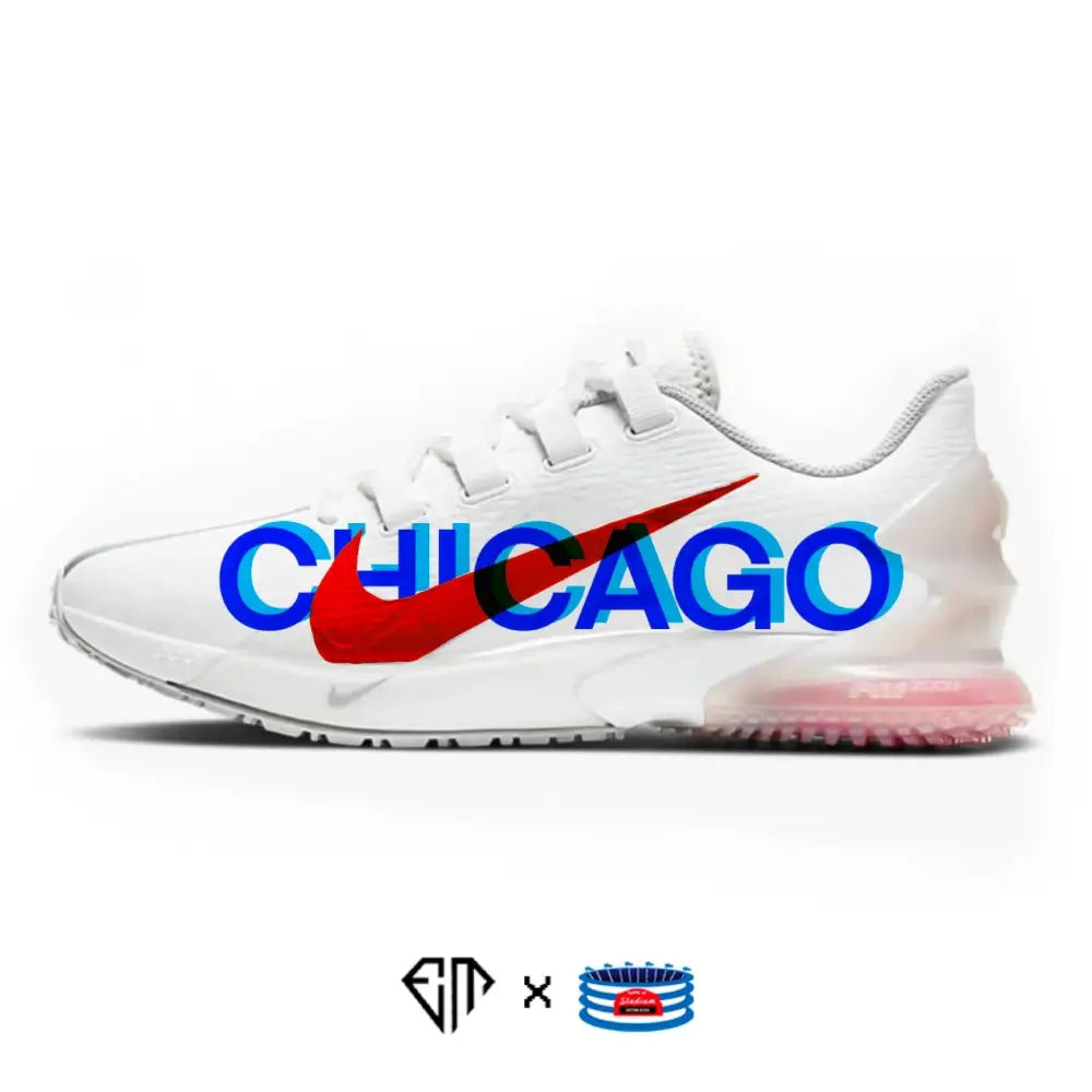 White Nike Chicago sneaker displayed in Chicago Nike Force Zoom Trout 7 Turf product image