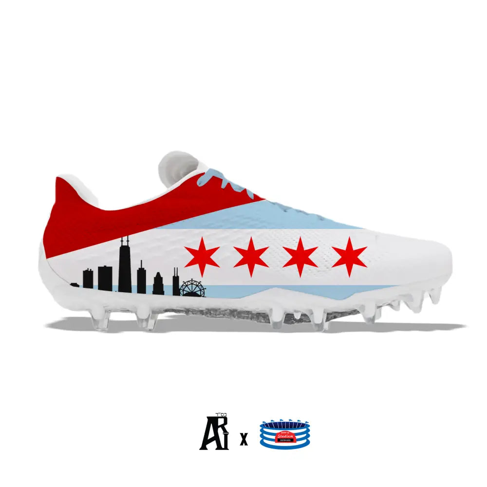 Chicago-themed Under Armour Blur Smoke MC football cleat for optimal grip and style