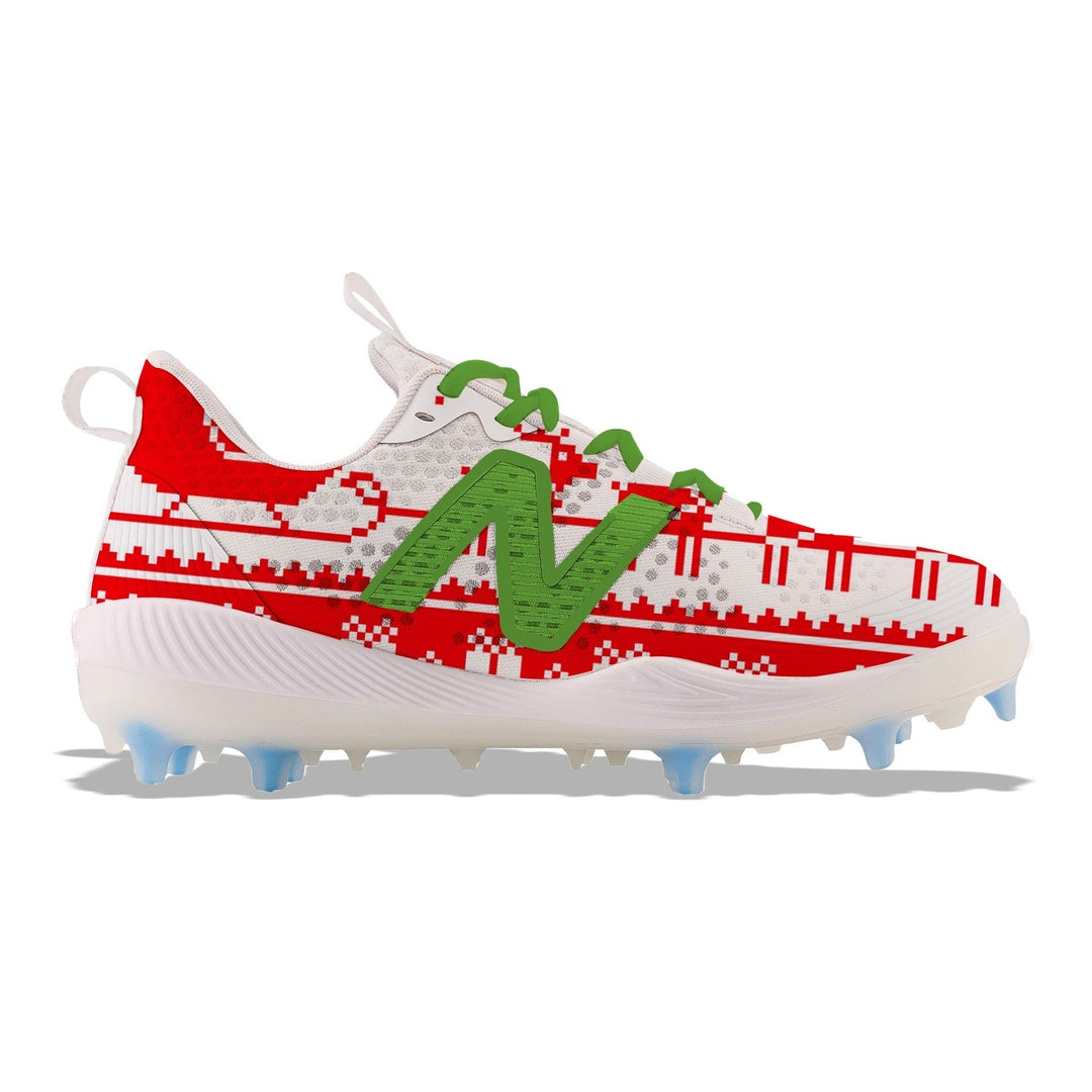’Christmas Sweater’ New Balance FuelCell COMPv3 TPU Baseball Cleats - Cleats