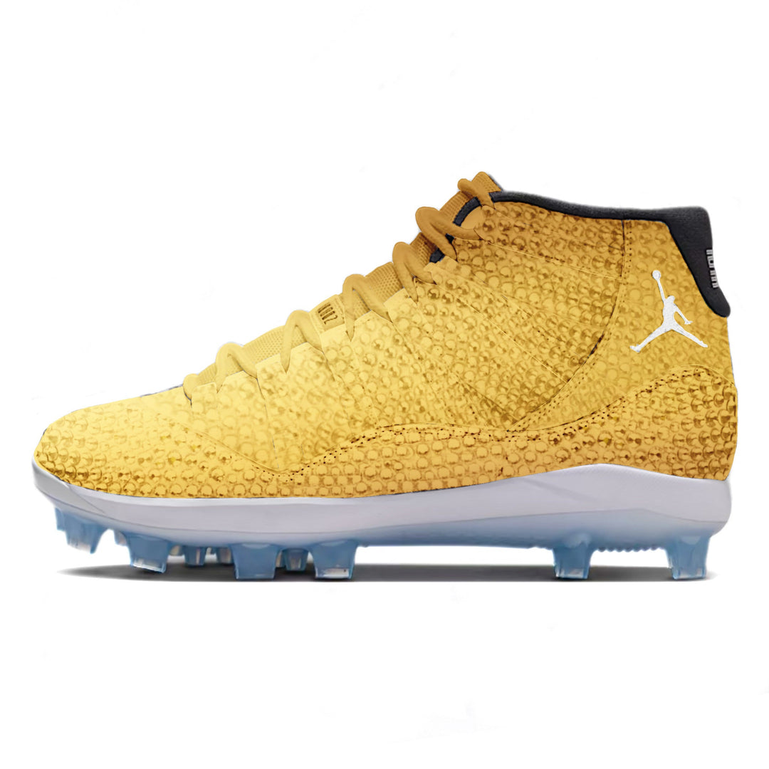 ’Crystal Gold’ Jordan 11 Retro MCS Baseball Cleats - Cleats