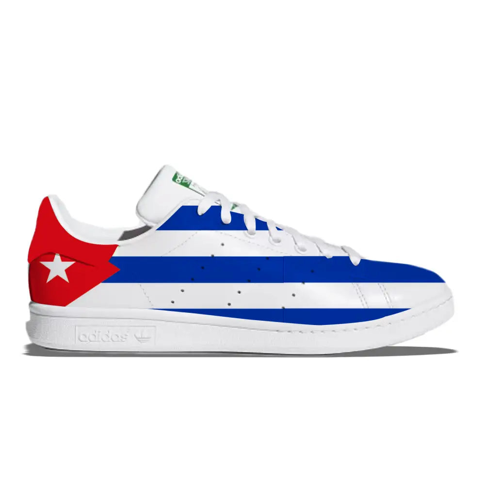 Cuban flag Adidas Stan Smith casual shoes featuring Cuban flag design and branding
