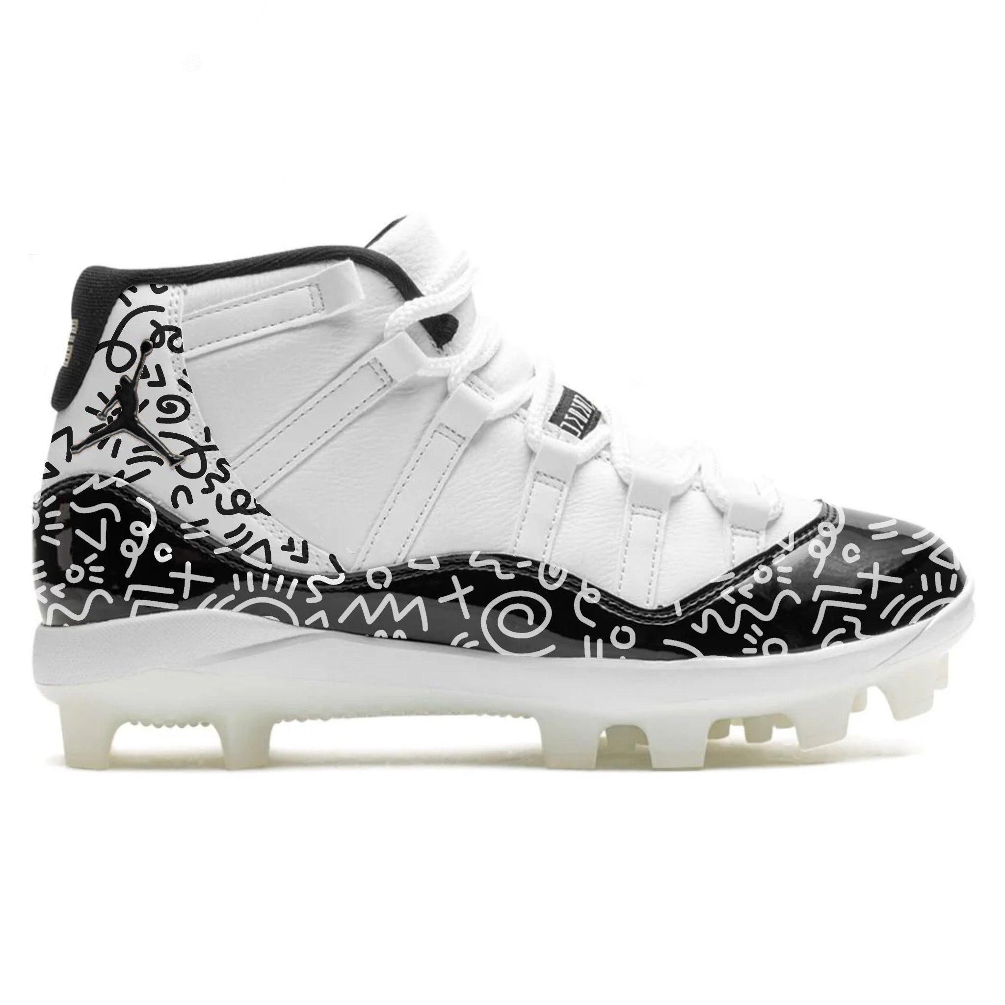 jordan 11 cleats low black